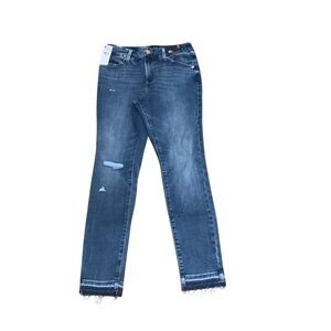 EXPRESS Skinny Mid Rise Flex Hyper stretch Raw Hem Jeans size Small 0-4 Short